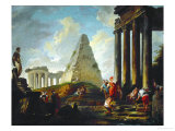Alexander the Great Before the Tomb of Achilles, 1755-1757 Giclee Print by Hubert Robert