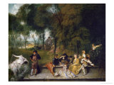 Open Air Party Lámina giclée por Jean Antoine Watteau
