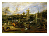 The Tournament (Near the Moat of the Castle of Steen) reproduction procédé giclée par Peter Paul Rubens