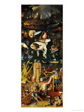 Le jardin des plaisirs terrestres : L'enfer et ses damnations, panneau droit d'un triptyque, 1500 reproduction procédé giclée par Hieronymus Bosch