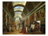 Restoring the Grande Galerie of the Louvre, 1796, on the Right, Robert Painting reproduction procédé giclée par Hubert Robert
