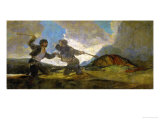 Duel with Cudgels, One of the Black Paintings from the Quinta Del Sordo, Goya's House, 1819-1823 Giclee Print by Francisco de Goya
