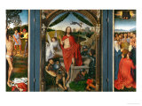 Triptych of the Resurrection with Saint Sebastian (Left Wing) and Ascension of Christ (Right Wing) Giclee Print by Hans Memling