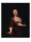 Saskia with a Red Flower Reproduction procédé giclée par Rembrandt van Rijn 