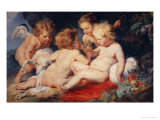 Christ Child with Saint John and Two Angels, 1615/20 Giclee Print by Peter Paul Rubens