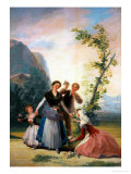 The Flower Girls (Spring), Cartoon for a Tapestry, 1786-1788 Giclee Print by Francisco de Goya