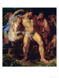 Hercules, Drunk, Led by a Nymph and a Satyr, circa 1612-14 Lámina giclée por Peter Paul Rubens