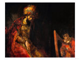 David Playing the Harp Before Saul, 1657 Gicléedruk van Rembrandt van Rijn