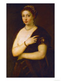 Young Woman with Fur, circa 1535 Lámina giclée por Titian (Tiziano Vecelli)