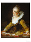 A Study (L'Etude) Lámina giclée por Jean-Honoré Fragonard