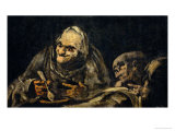 Two Old Men Eating, One of the Black Paintings from the Quinta Del Sordo, Goya's House, 1819-1823 reproduction procédé giclée par Francisco de Goya