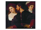 Self-Portrait with Friends Giclée-tryk af Titian (Tiziano Vecelli) Self-Portrait with Friends Giclée-tryk af Titian (Tiziano Vecelli)