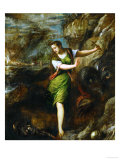 Saint Margaret and the Dragon Giclée-tryk af Titian (Tiziano Vecelli)