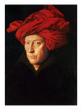 A Man in a Red Turban (Self-Portrait of Jan Van Eyck), 1433 Giclée-Druck von Jan van Eyck 