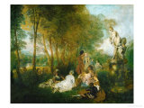 La Fete D'Amour, 1717 Giclee Print by Jean Antoine Watteau