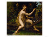 Saint John the Baptist in the Desert, Showing the Cross of the Passion Giclee Print by Raphael 