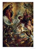 The Archangel Michael Fights Satan, (Revelation 12, 1-9) Giclée-Druck von Jacopo Robusti Tintoretto