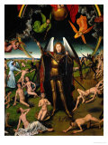 Triptych with the Last Judgement: Center Panel Detail: The Archangel Michael Weighing the Souls ジクレープリント - ???・メムリンク