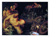 And Jan Brueghel the Younger (1601-1678): Drunken Silenus, circa 1611-12 Giclee-trykk av Peter Paul Rubens And Jan Brueghel the Younger (1601-1678): Drunken Silenus, circa 1611-12 Giclee-trykk av Peter Paul Rubens