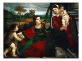 Madonna and Child with Saints Agnes and John the Baptist Giclee Print by Titian (Tiziano Vecelli) 