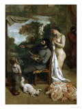 Painter and Nude Model, Detail of the Studio, 1855 Giclee Print by Gustave Courbet