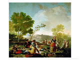Picnic on the Banks of the Manzanares, Cartoon for a Tapestry, 1775 Giclee Print by Francisco de Goya