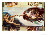 The Sistine Chapel; Ceiling Frescos after Restoration, the Creation of Adam reproduction procédé giclée par Michelangelo Buonarroti 