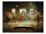 Last Supper, Detail of Christ with Apostles, 1498 Giclée-tryk af Leonardo da Vinci