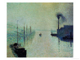 Lacroix Island, Rouen, Fog, 1888 Giclée-Druck von Camille Pissarro