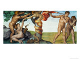 Original Sin, Ceiling Frescoes after Restoration Giclee Print by Michelangelo Buonarroti 