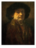 Self Portrait in a Furcoat with Goldchain and Earring, 1655 Giclee Print by Rembrandt van Rijn 