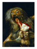 Saturn Devouring One of His Sons, Detail, from the Series of Black Paintings Giclee Print by Francisco de Goya