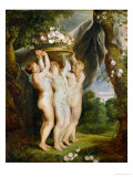 And Jan Brueghel the Younger (1601-1678): The Three Graces Giclee Print by Peter Paul Rubens