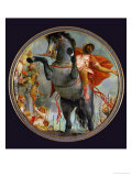 Marcus Curtius Sacrifices His Life, circa 1550, Tondo for a Ceiling Giclee Print by Paolo Veronese