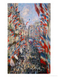 La Rue Montorgeuil, Paris, During the Celebrations of June 30, 1878 Reproduction procédé giclée par Claude Monet