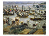 Summer Evening on the Alster-River, Hamburg, Germany, 1909 Giclée-Druck von Max Liebermann