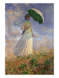 Woman with an Umbrella Turned to the Right Giclee Print by Claude Monet