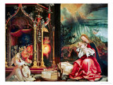 Concert of the Angels, the Madonna in Prayer, and Nativity, from the Isenheim Altarpiece, 1515 Reproduction procédé giclée par Matthias Grunewald