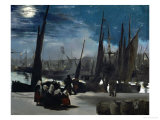 Moonlight Over Boulogne Harbor, 1869 Reproduction procédé giclée par Édouard Manet