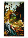 Saint Anthony Visits Saint Paul the Hermit Reproduction procédé giclée par Matthias Grunewald