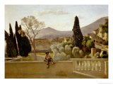 The Gardens of Villa D'Este, 1843 Reproduction procédé giclée par Jean-Baptiste-Camille Corot