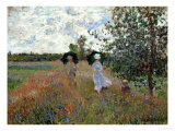 Promenade Near Argenteuil, 1873 Giclée-tryk af Claude Monet