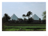 Pyramids of Cheops and Chefren, Old Kingdom, 26th BCE Lámina giclée