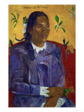 Tahitian Woman with a Flower, 1891 reproduction procédé giclée par Paul Gauguin