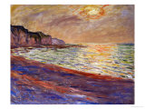 Beach at Pourville, Sunset, 1882 Giclee Print by Claude Monet