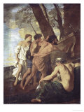 Nicolas Poussin - Et in Arcadia Ego, Arcadian Shepherds Try to Decipher the Inscription on an Ancient Sarcophagus - Giclee Baskı Nicolas Poussin - Et in Arcadia Ego, Arcadian Shepherds Try to Decipher the Inscription on an Ancient Sarcophagus - Giclee Baskı