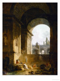 A Picturesque View of the Capitol in Rome reproduction procédé giclée par Hubert Robert