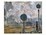 Gare St. Lazare, the Semaphores, 1877 Giclee Print by Claude Monet