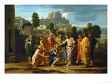 Jesus Healing the Blind of Jericho Reproduction procédé giclée par Nicolas Poussin