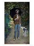Man with Umbrella, Portrait of V. Jaquemont, Around 1868 reproduction procédé giclée par Claude Monet